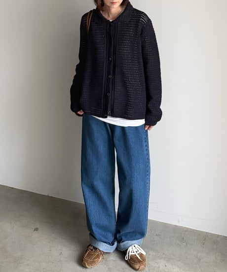 crochet style knit cardigan