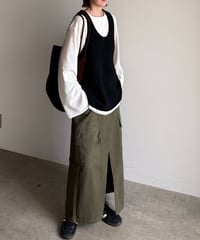 military cargo long skirt