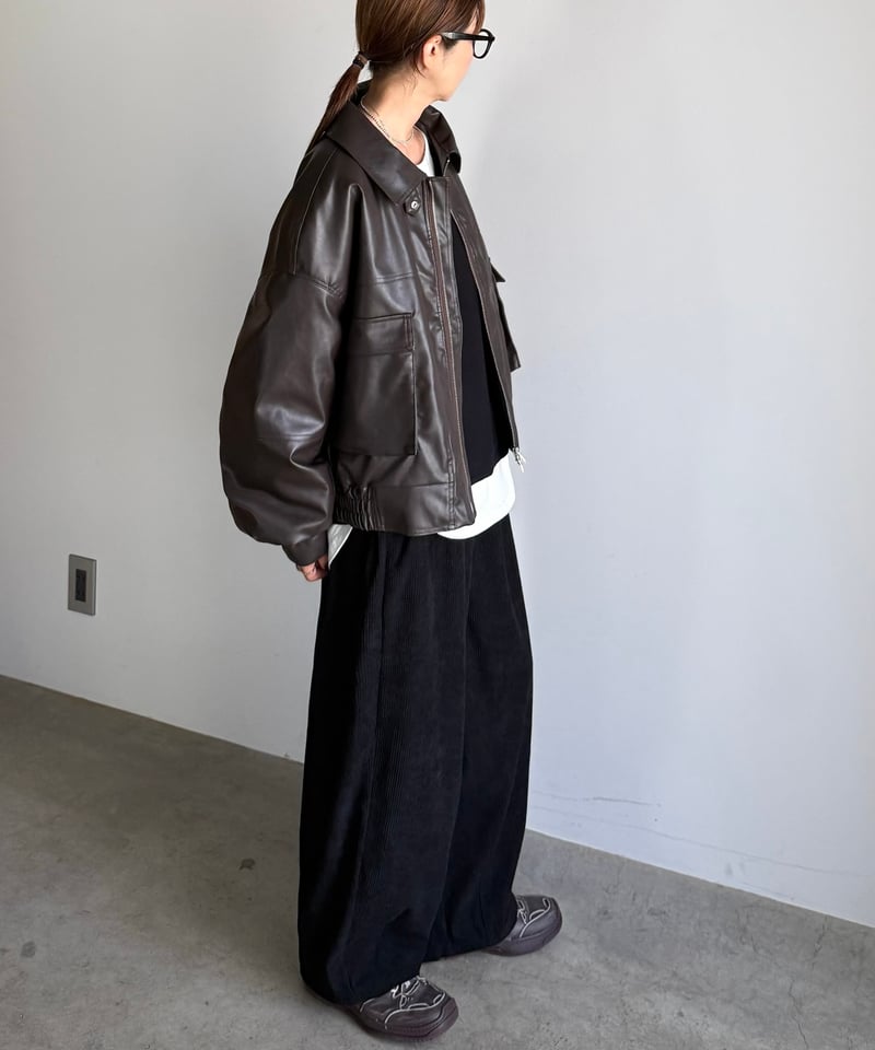 quilting fake leather jacket | ARULLE