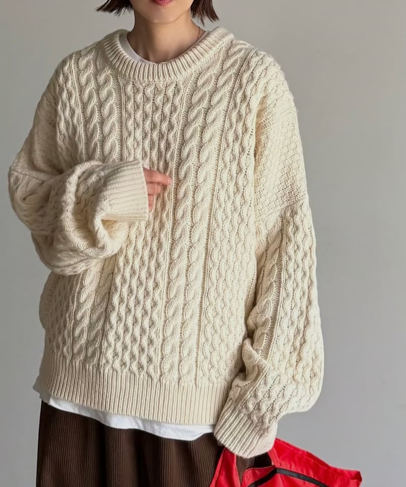 aran cable knit pullover | ARULLE