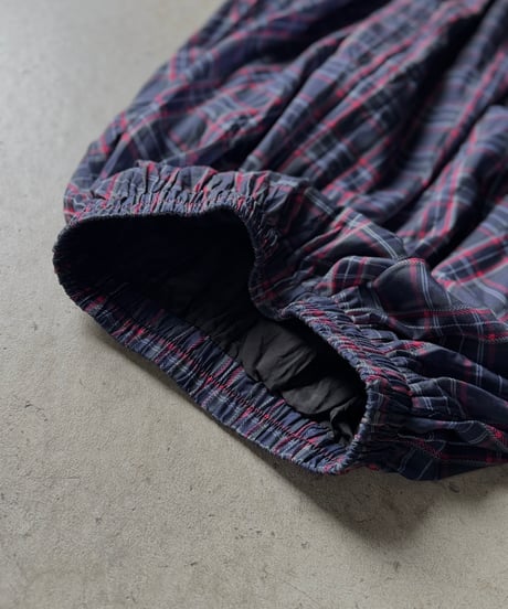tartan check crinkle skirt