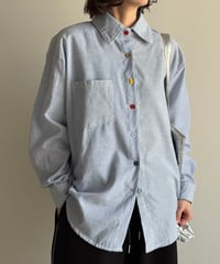 colorful button stripe shirt
