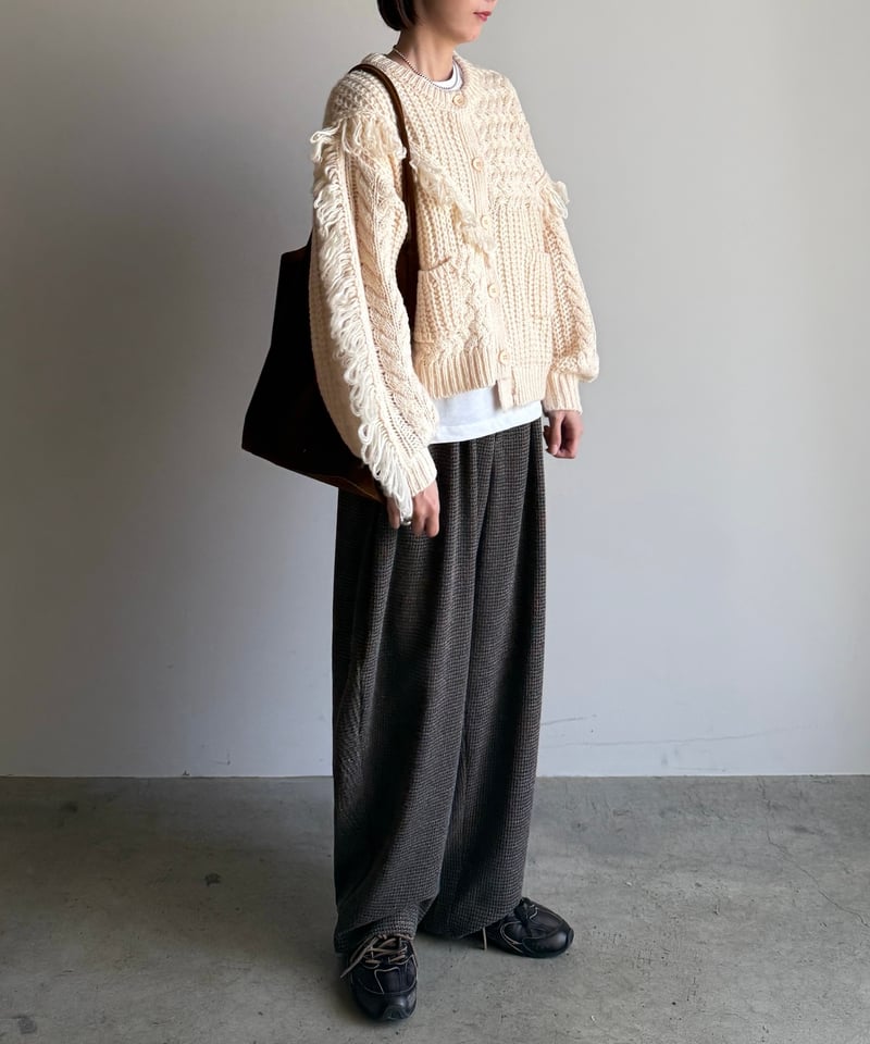 fringe knit cardigan | ARULLE