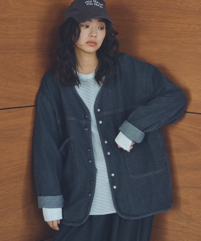 ARULLE　Ｖカラーデニムジャケット v-collar denim jacket | ARULLE