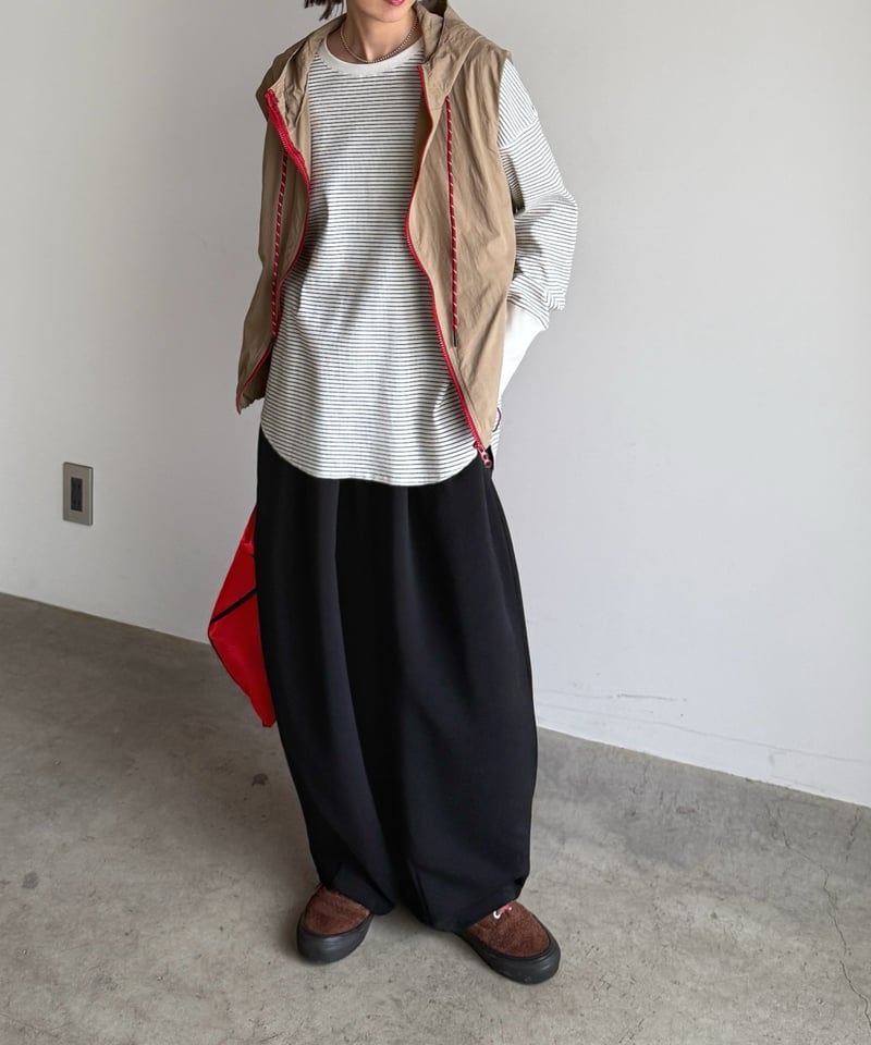 【タグ付き未使用】ARULLE roll up warm slacks two tuck cocoon pants (set up対応) | ARULLE