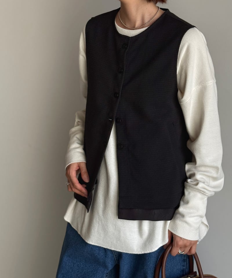 tweed button vest (set up対応) | ARULLE