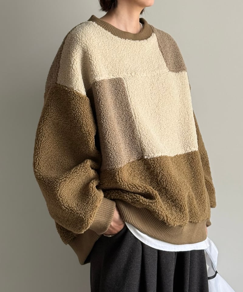 patchwork boa pullover【予約商品】 | ARULLE
