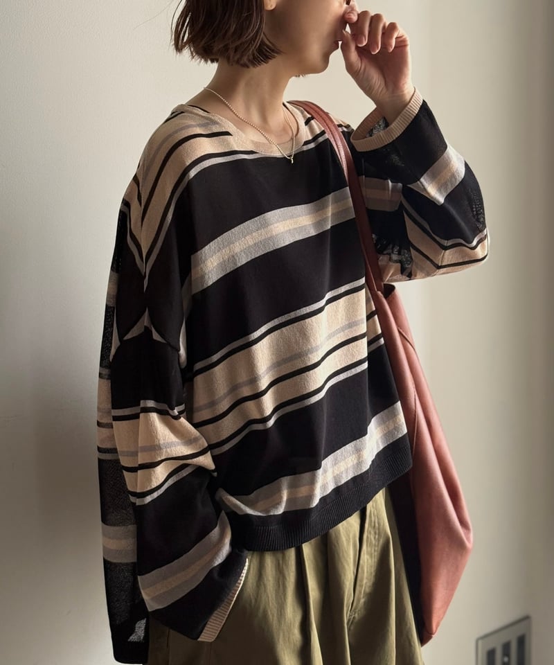 cool touch multi border knit | ARULLE