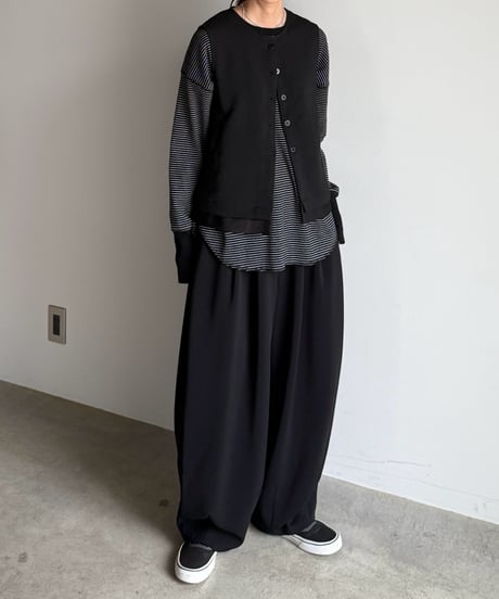 long rib sleeve pullover〈border〉