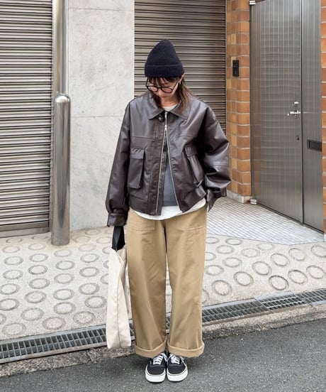 quilting fake leather jacket