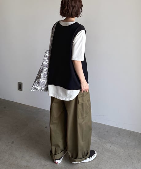 summer knit button vest【一部予約】