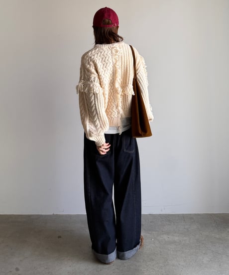 fringe knit cardigan