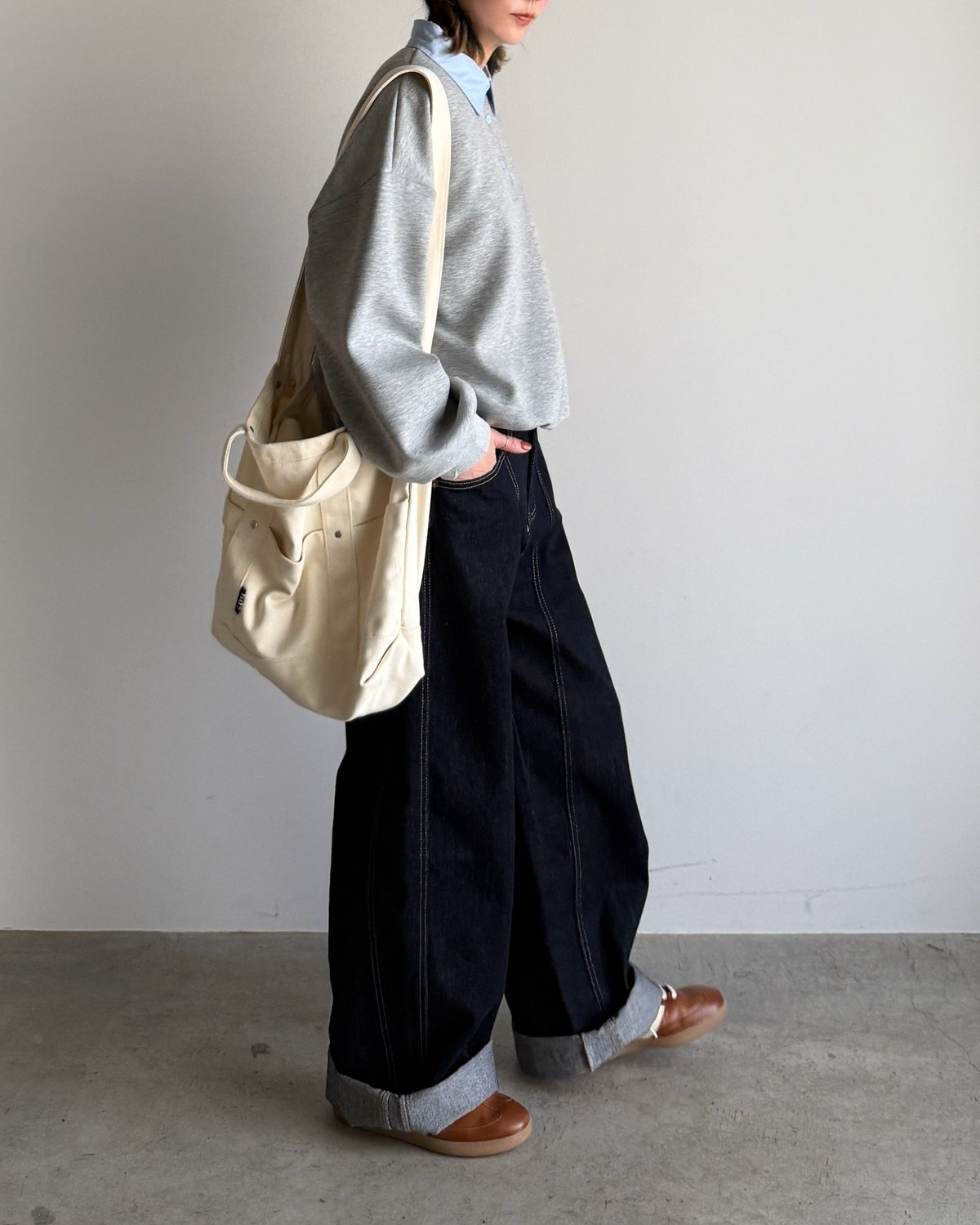 front stitch straight denim | ARULLE