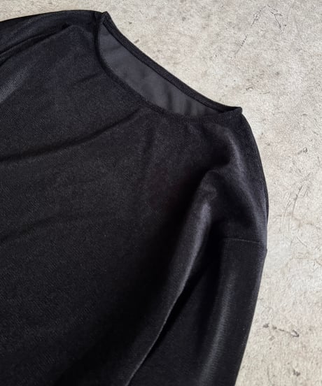 mesh velour pullover
