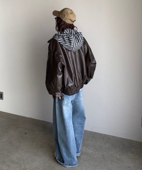 quilting fake leather jacket