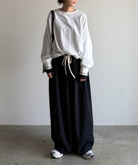 rib color long t-shirt
