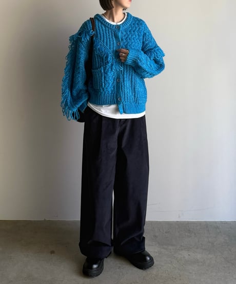 fringe knit cardigan