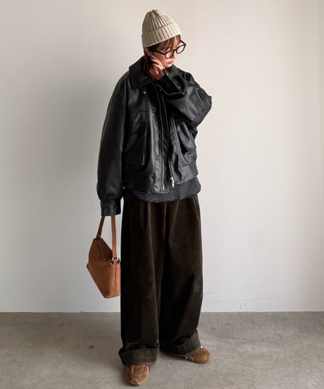 wide straight corduroy slacks