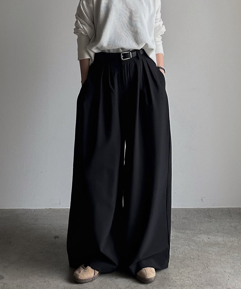 tuck wide slacks | ARULLE tuck wide slacks | ARULLE