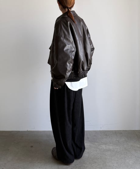 【POPUP】loose tapered corduroy pants
