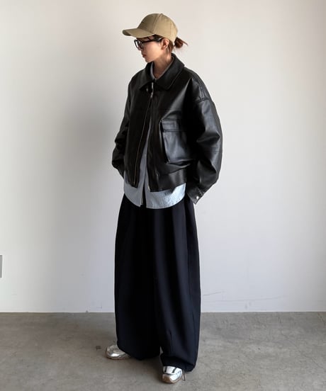 quilting fake leather jacket