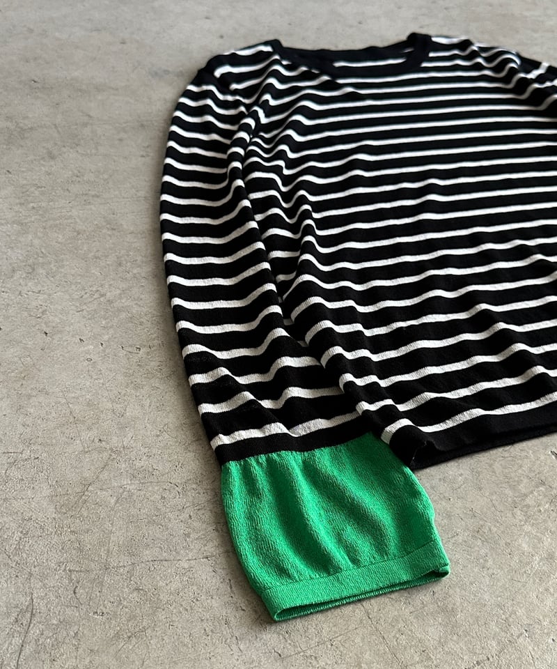 【ARULLE 】カラーカフボーダーカットソー ARULLE 】カラーカフボーダーカットソー