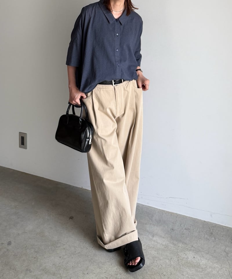 back shirring check shirt | ARULLE