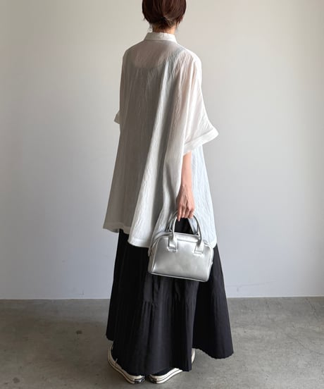 tuck pleats flare skirt