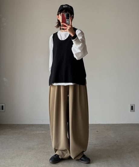 rib color long t-shirt