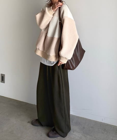 patchwork boa pullover