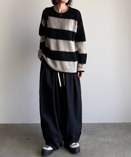 wide pitch border knit