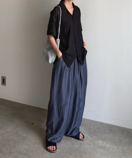 sheer lyocell tuck pants