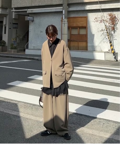 collarless cocoon jacket (set up対応)