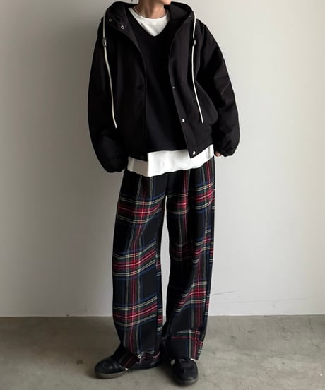 【POPUP】roll up warm slacks〈check〉