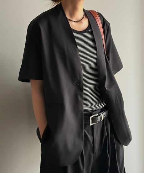 v-collar short sleeve jacket (set up対応)