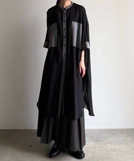 dungaree pocket long shirt