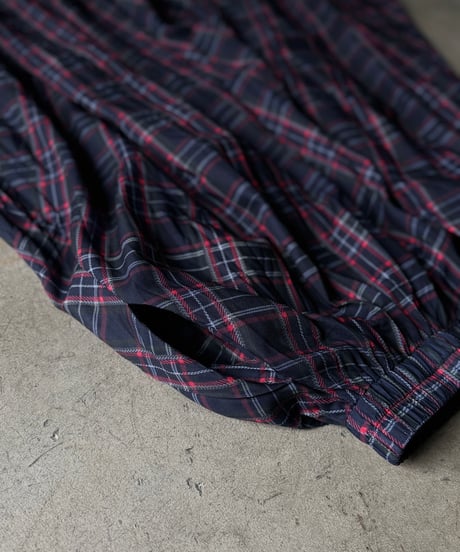 tartan check crinkle skirt