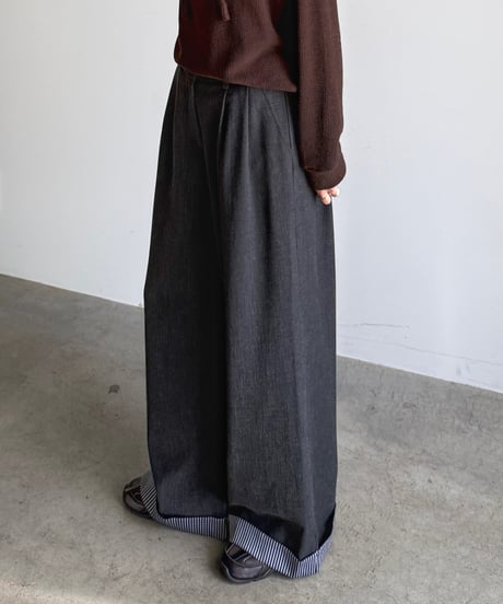 fold stripe pants