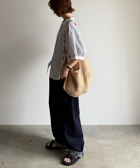 flower belt mesh bag