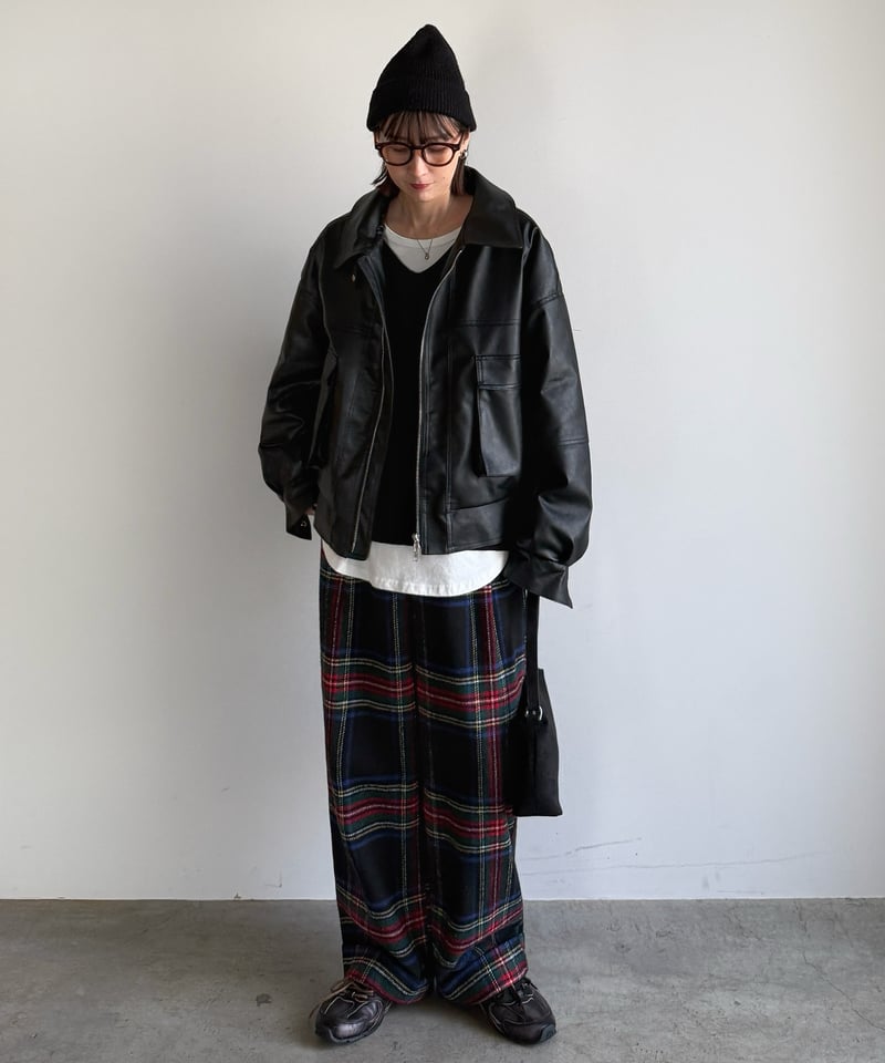 quilting fake leather jacket | ARULLE