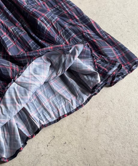 tartan check crinkle skirt