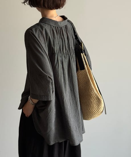 back shirring check shirt【一部予約】