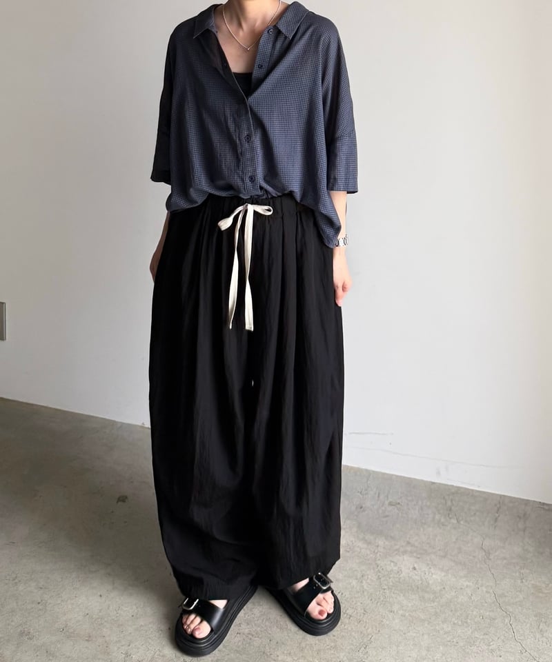 color drawstring easy pants【一部予約】 | ARULLE