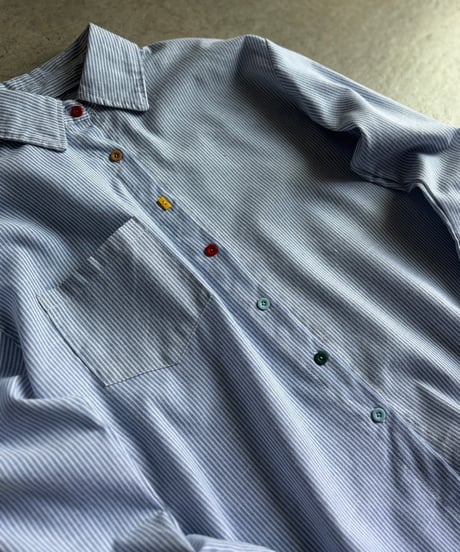 colorful button stripe shirt