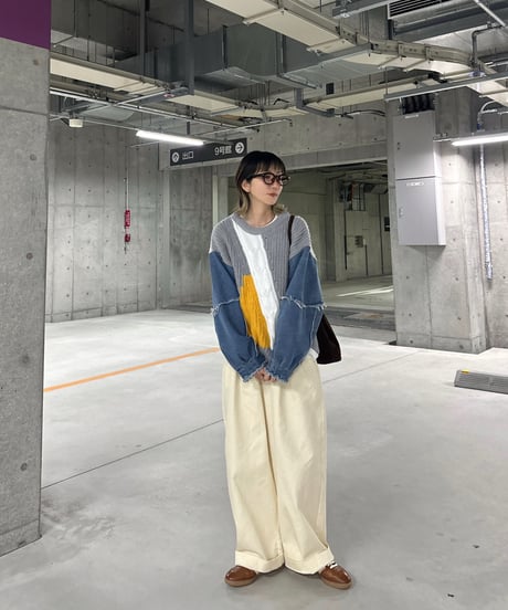 three tuck cotton slacks