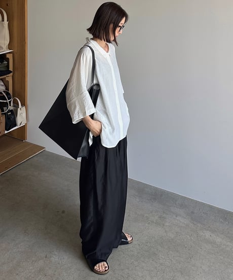 sheer lyocell tuck pants