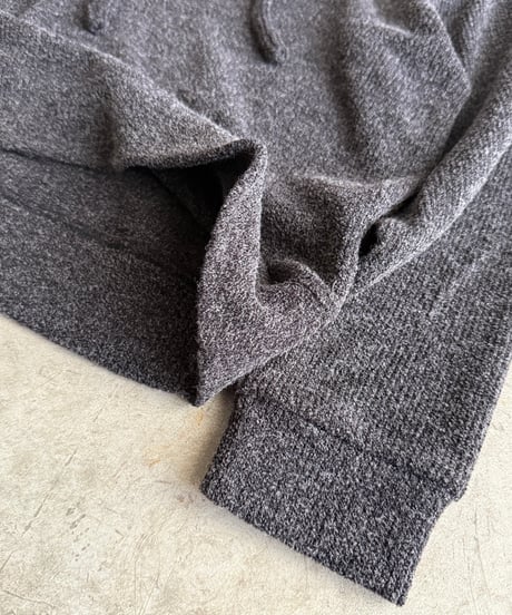 half button knit hoodie