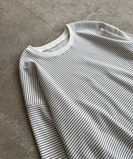 long rib sleeve pullover〈border〉