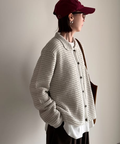 crochet style knit cardigan