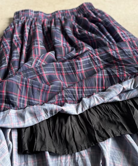 tartan check crinkle skirt